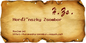 Horánszky Zsombor névjegykártya