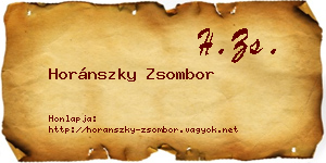 Horánszky Zsombor névjegykártya